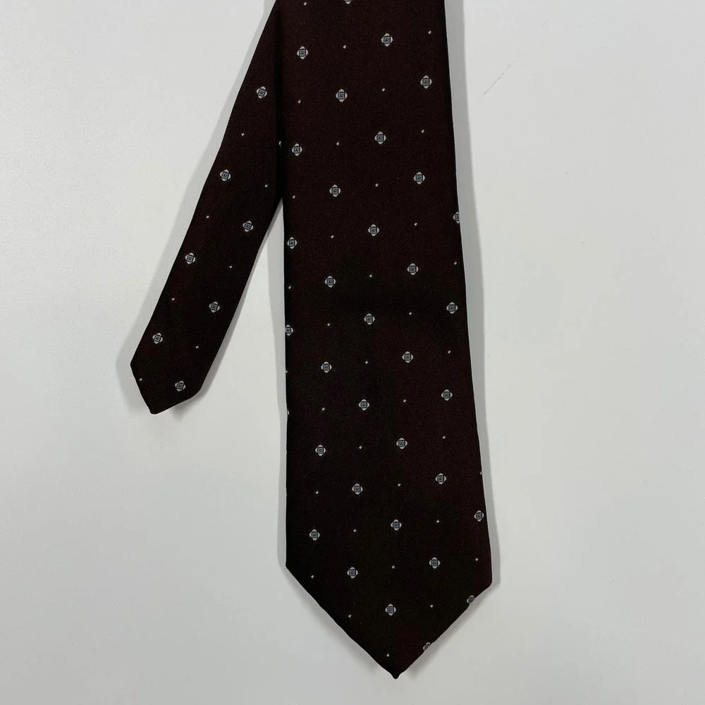 Vtg Carson Pirie Scott Silk Brown Geometric Medallion Necktie Mens OS